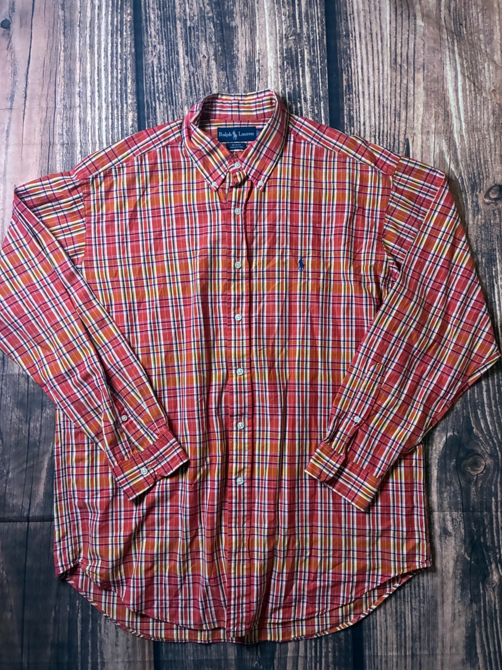 Polo by Ralph Lauren Red and Yellow Plaid Button-Down Shirt